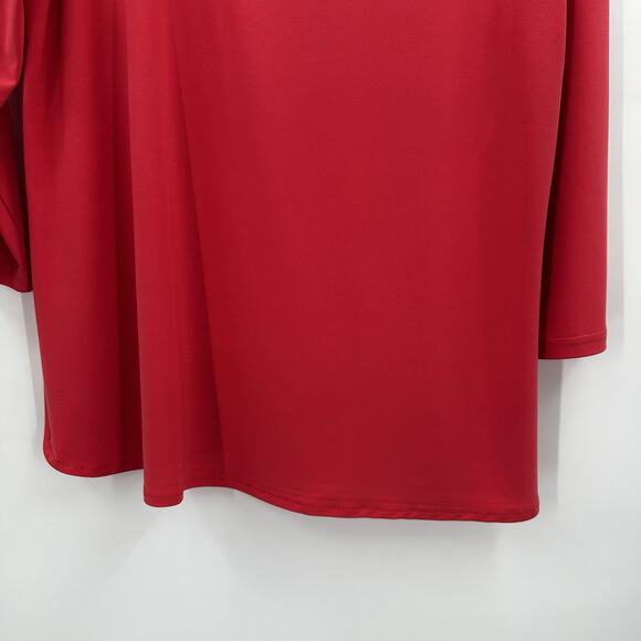 Joseph Ribkoff Top Shirt Womens 8 Pink Salmon Blouse Stretch Scuba Slinky - Picture 2 of 9